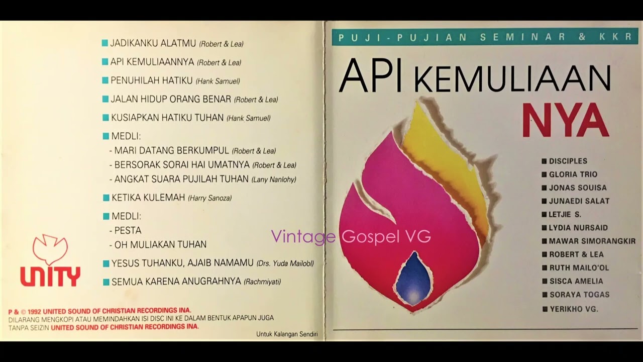 Full Album: API KEMULIAANNYA (1992) - Disciples - VG Yerikho - Gloria Trio - Studio Version