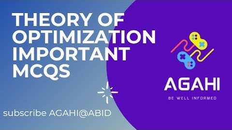 theory of optimization important mcqs