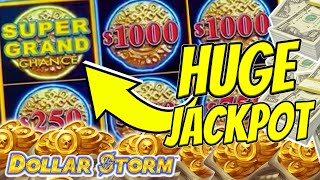 I DID IT AGAIN! Super Grand Chance JACKPOT! Massive Max Bet On Dollar Storm Slot Machine