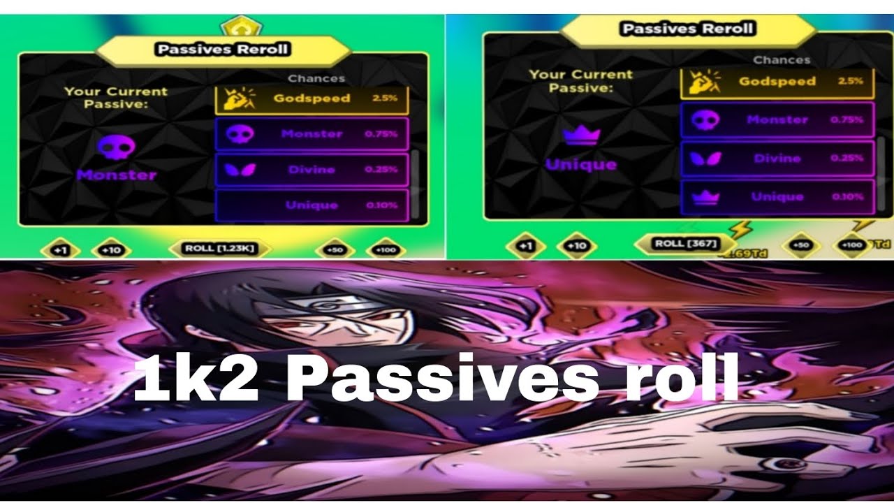 Anime soul 1k2 Passives Roll và tìm kiếm Mythic Unique passive YouTube