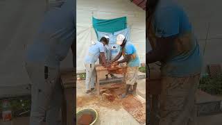 Roof Clay Tile Cutting using Hand Grinder Machine