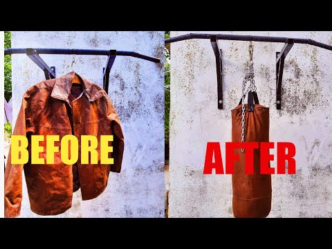 Easy diy|Homemade punching bag( from old jacket)|fabriquer sac de frappe |صنع كيس اللكم في المنزل