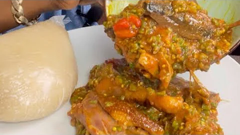 Asmr okra soup with fufu speed eating mukbang(eating show sounds no talking)#asmr #mukbang #africanf