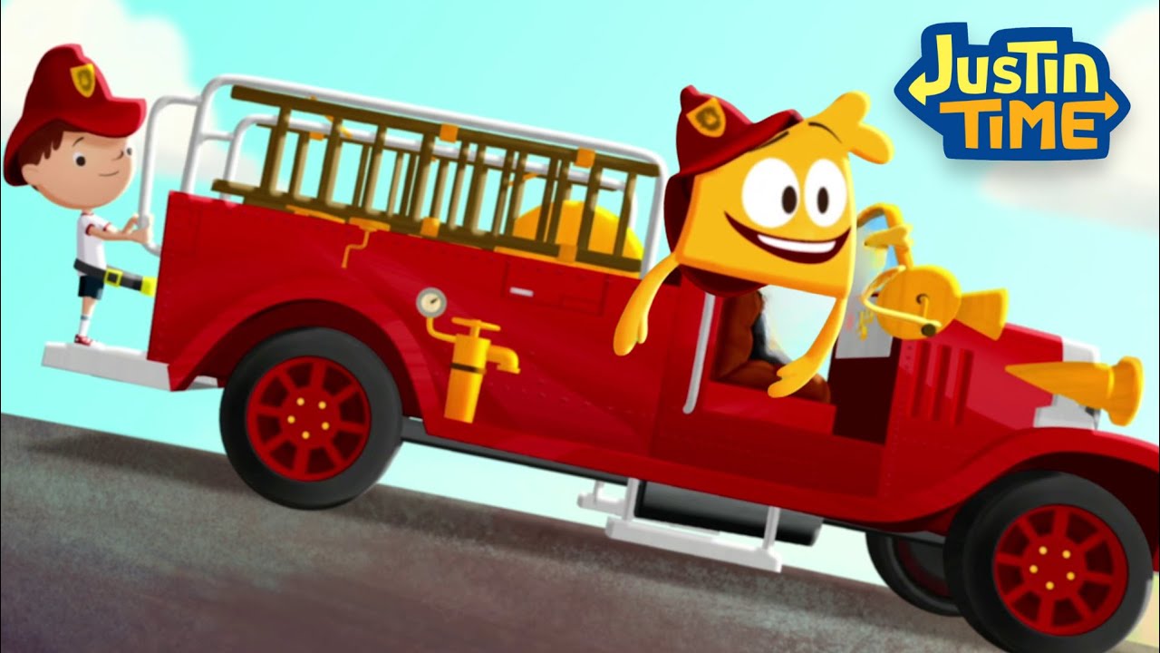 Fire Truck to the Rescue! 🚒 | Justin Time | Cartoons for Kids | Truck Videos