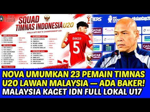 edantoto x K200M - NOVA UMUMKAN 23 PEMAIN TIMNAS U20 ADA BAKER VS MALAYSIA KUALIFIKASI PIALA ASIA FULL U17 PILDUN
