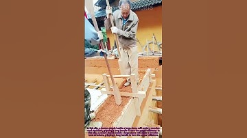 Traditional mud wall construction process #Shorts #MudWallBuilding