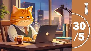 Late Night Work Session 🌃 Pomodoro Timer 30/5 ✨ Summer Lofi Jazz