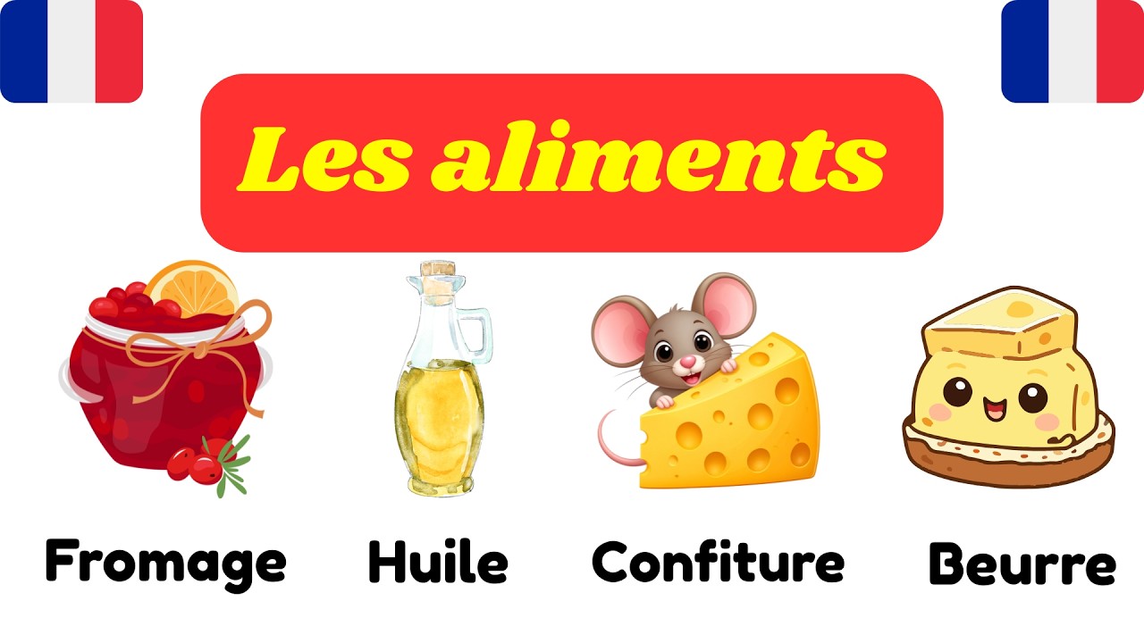 Découvrons les aliments en français 🍎 | Apprendre le français | Vocabulaire facile | Répète avec moi