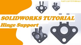 Solidworks Tutorials | Hinge support CAD tutorial for beginners