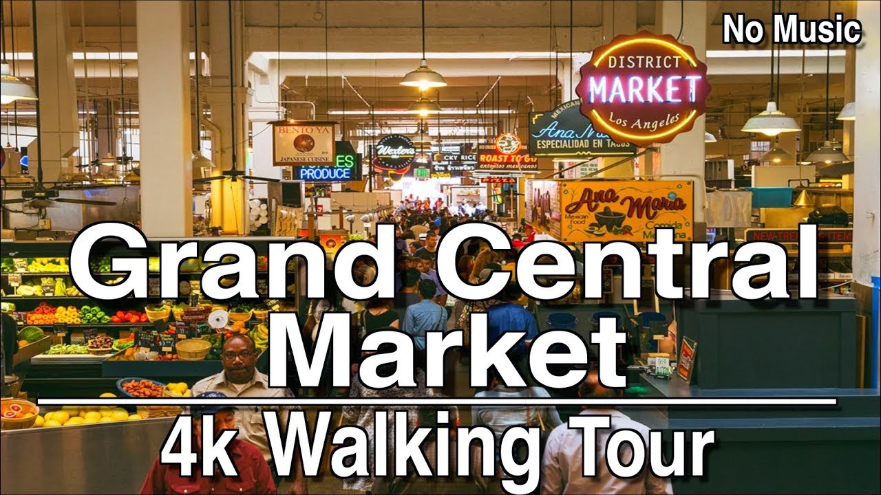 ⁣Grand Central Market Los Angeles Walking Tour | 4k No music