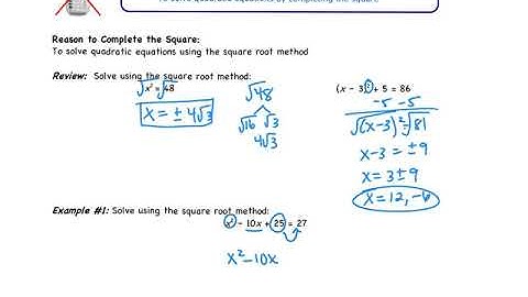 5.5: Completing the Square
