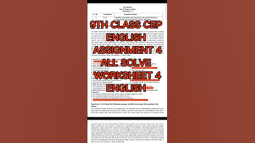 Pseb Class 9th English CEP worksheet 4 fully solved । 9th class cep worksheet-4 #pseb #education