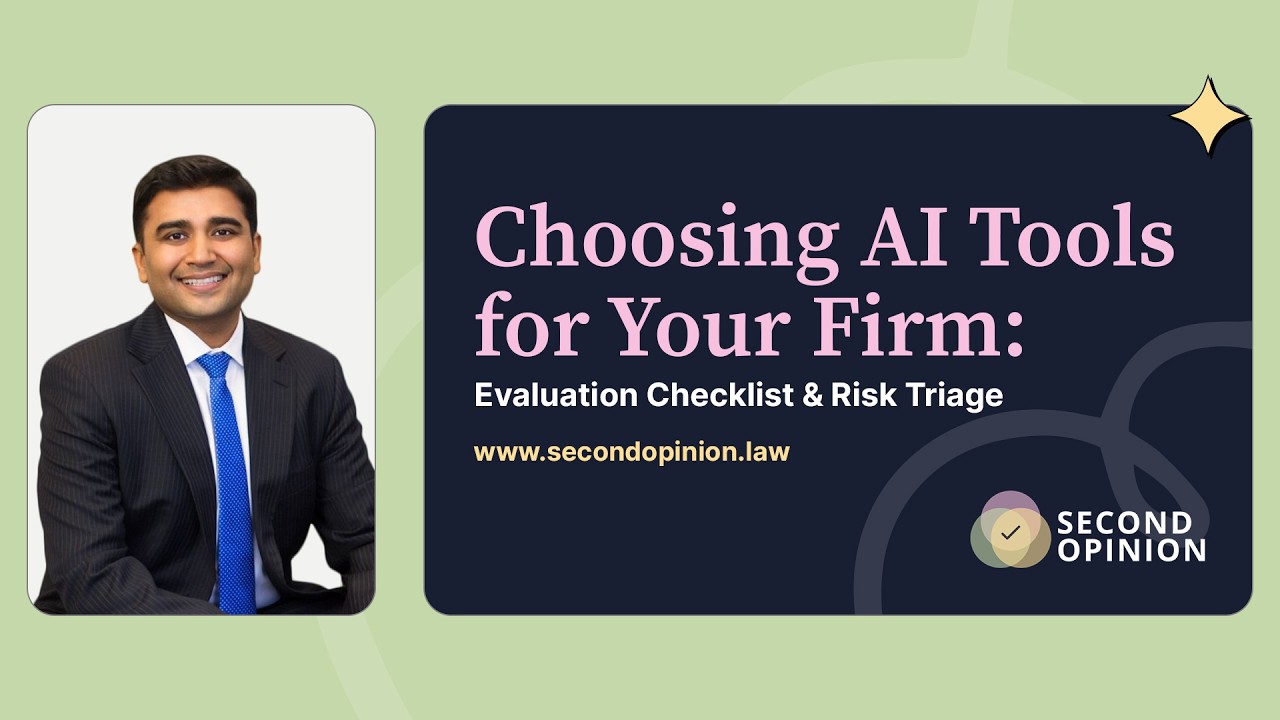 Choosing AI Tools for Your Firm: Evaluation Checklist & Risk Triage