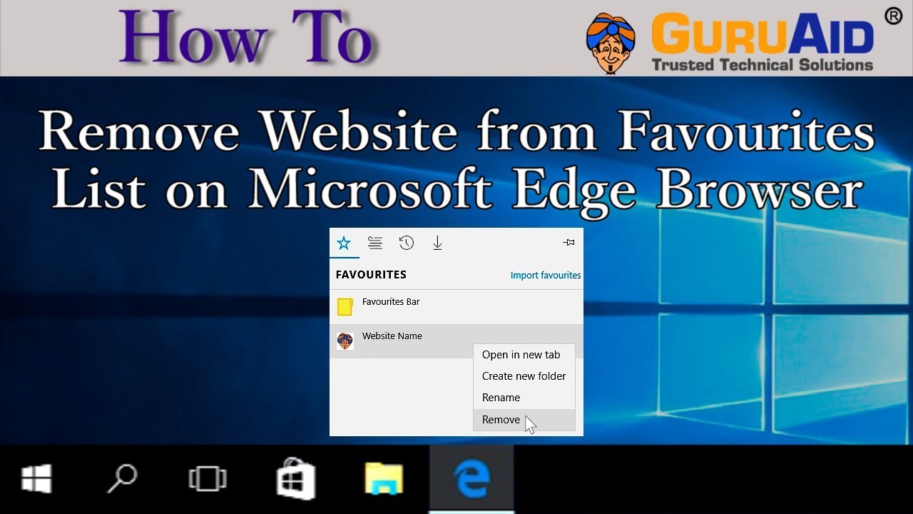 How To Remove Website From Favourites List On Microsoft Edge Browser