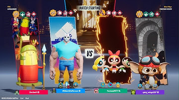 Battle for the IRON THRONE.  Banana Guard, Jason Voorhees, PowerpuffGirls, Gizmo FFA  MultiVersus