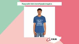 Funny math t-shirt, 4 out of 3 people struggle with math shirt, math teacher shirt, funny school ...