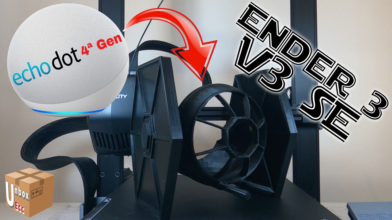 Creatly 3 V3 SE Tie Fighter Stand + Echo Dot 4 3D Printed #3d #3dprinting #creality