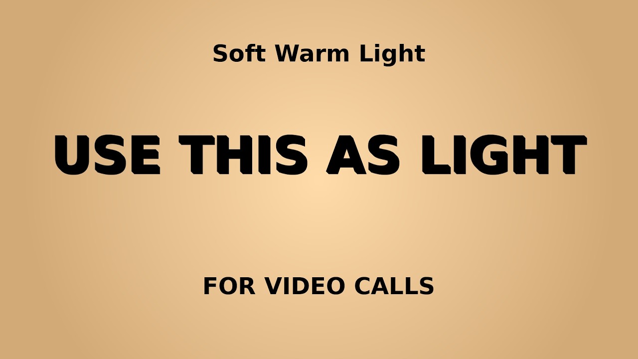 Turn Your Screen Into a Soft Warm Light (Instant Fix For Video Lighting)