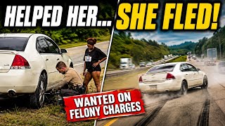 Cop Stops to Help Her... Then Realizes She's Wanted 😳🚨