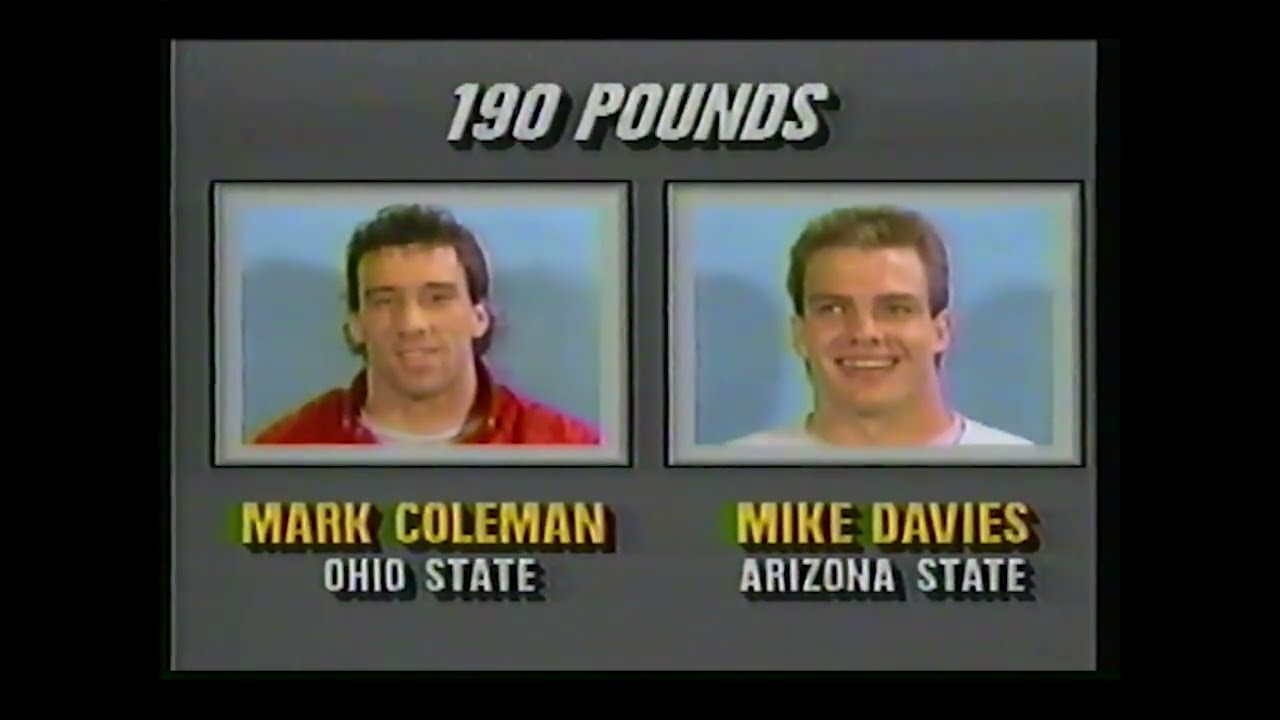 NCAA 1988 190LB FINAL MARK COLEMAN OHIO STATE VS MARK DAVIES ARIZONA STATE