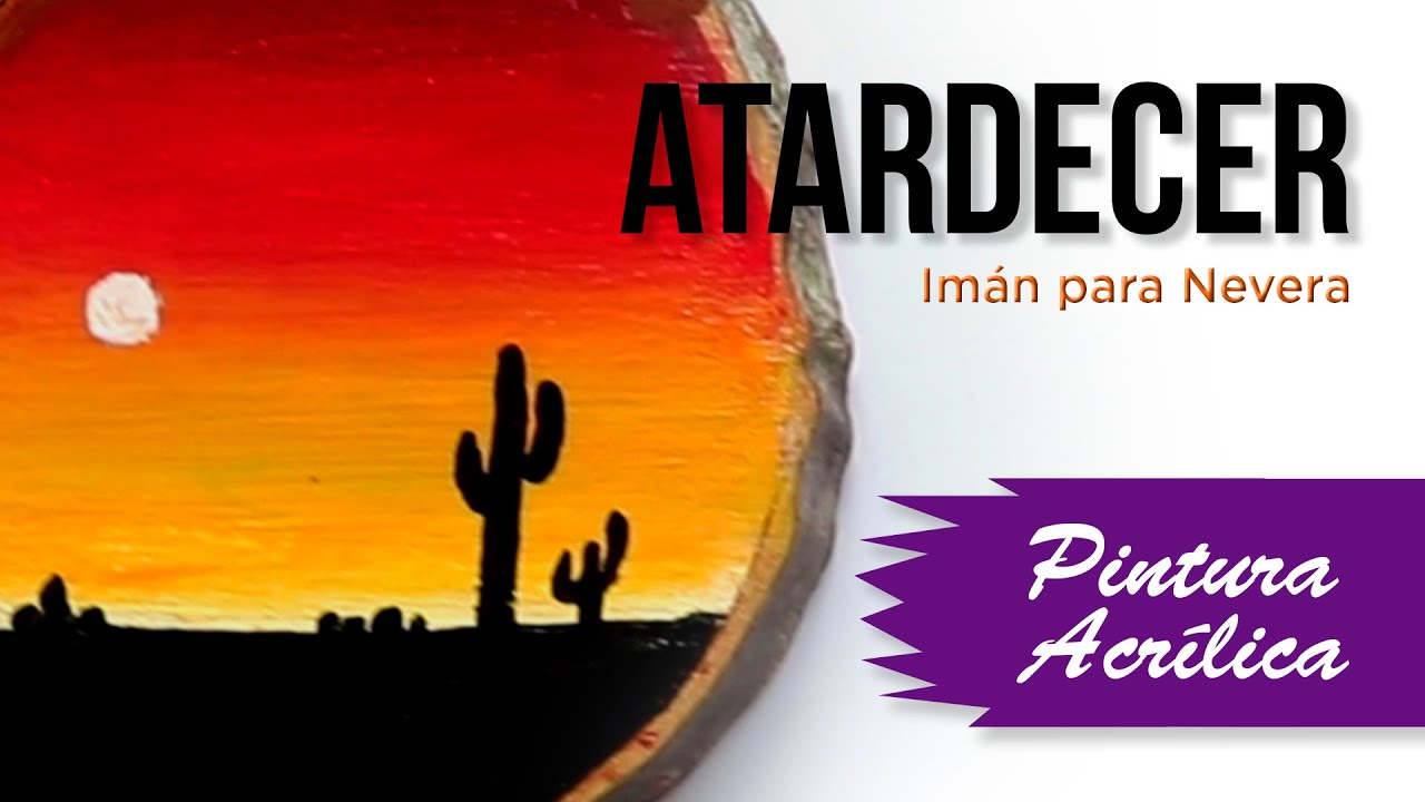 Pintar un atardecer con pintura acrílica sobre MADERA.