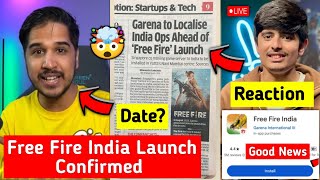 Finally Free Fire India Launch Date Confirmed - GOOD NEWS 🔥, Youtubers Reaction on Free Fire India 🤯