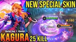 25 Kills!! Lady Parasol Kagura New SPECIAL Skin!! - Build Top 1 Global Kagura ~ MLBB