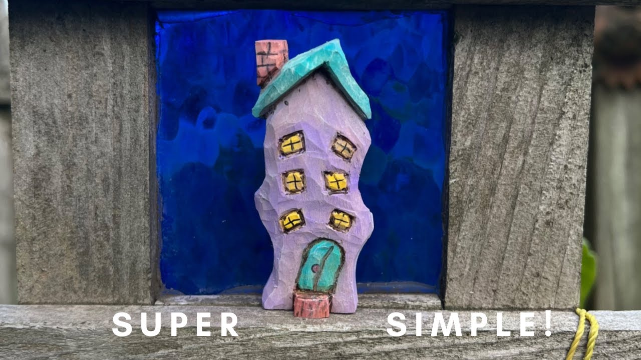 Simple Whittled House (full free tutorial YouTube