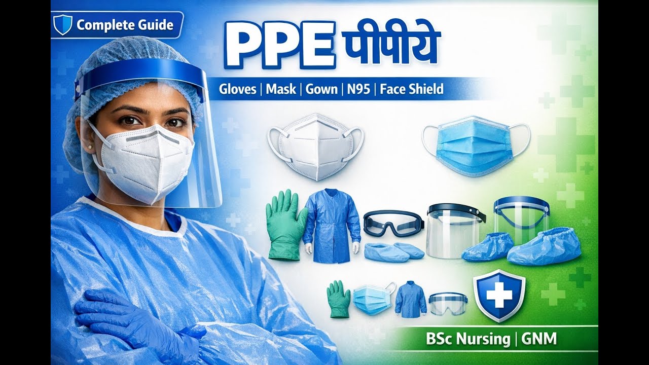 PPE in Nursing Hindi | पर्सनल प्रोटेक्टिव इक्विपमेंट्स | Types, Donning, Doffing | BSc Nursing | GNM