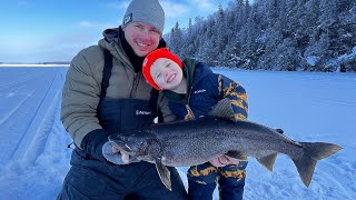 Ice fishing Lake Trout with artificial and dead bait!