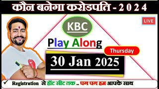 KBC 30 Jan 2025 Answer  Live  Answers  By Saurabh Mishra