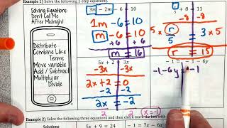 Unit B Equations: Lesson 3 - Solving 2 Step Equations