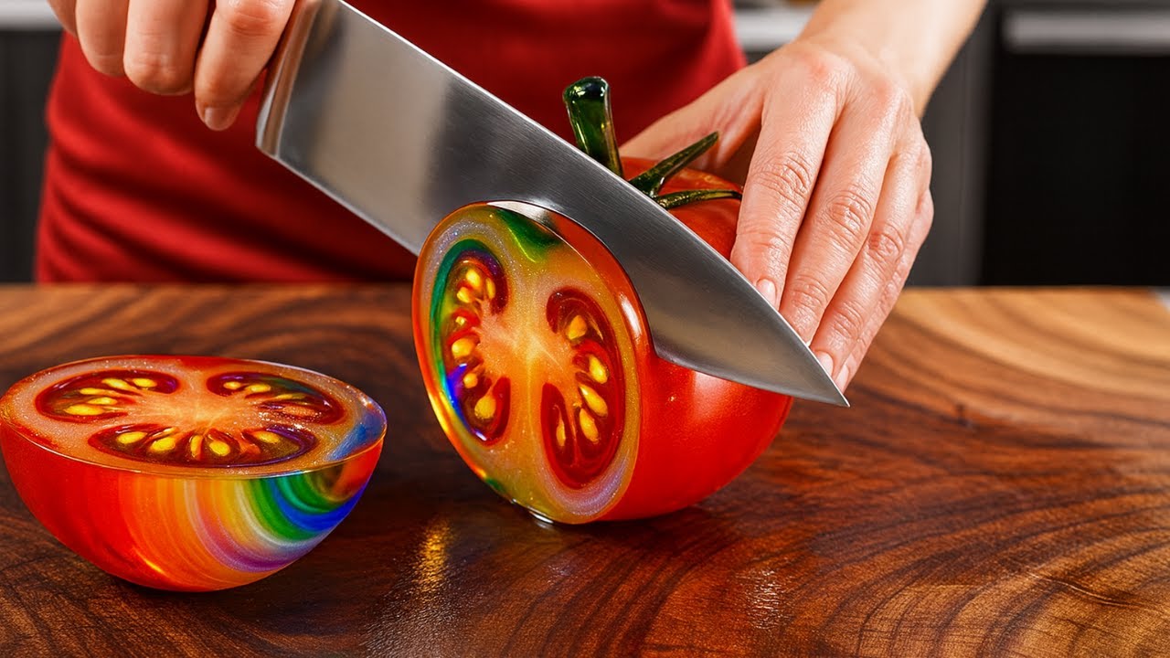 [ASMR] Fruta de Cristal Transparente – ASMR Slicing | Transparent Crystal Fruit – Satisfying Cutting