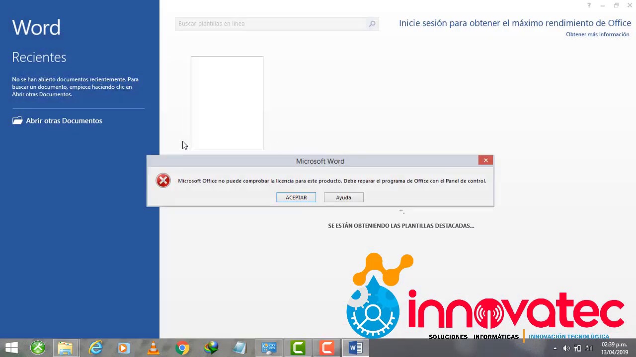 Microsoft Office No Puede Comprobar La Licencia Para Este Producto