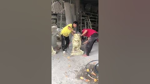 Thực hành làm kỳ lân bằng xi măng khuôn nhựa Composite - Hoàng Ân Thạch Cao #shorts #trangtrí