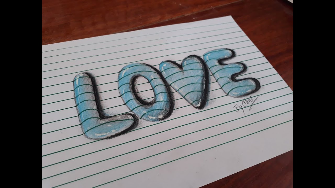 เขียนตัวอักษร คำว่าLove รัก 3d