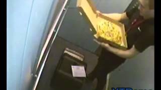 Russia Pizza Delivery Man Eats Toppings in Elevator