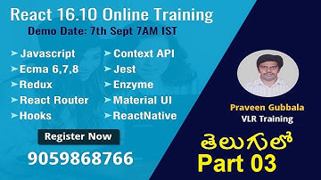 ReactJS 16 10 Telugu  Class 03 By Praveen gubbala   14th Sept 2020