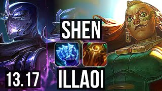 ILLAOI vs SHEN (TOP), 3/0/4, 69% winrate, NA Master