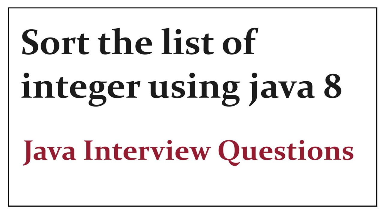 Sorting list of integer in ascending order - YouTube