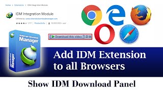 add idm extension in browser | show idm download panel in youtube | idm integration module|2 methods