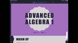 Algebra 1: Unit 9 - Day 2 (Simplifying Radicals Using the Product and Quotient Rule)