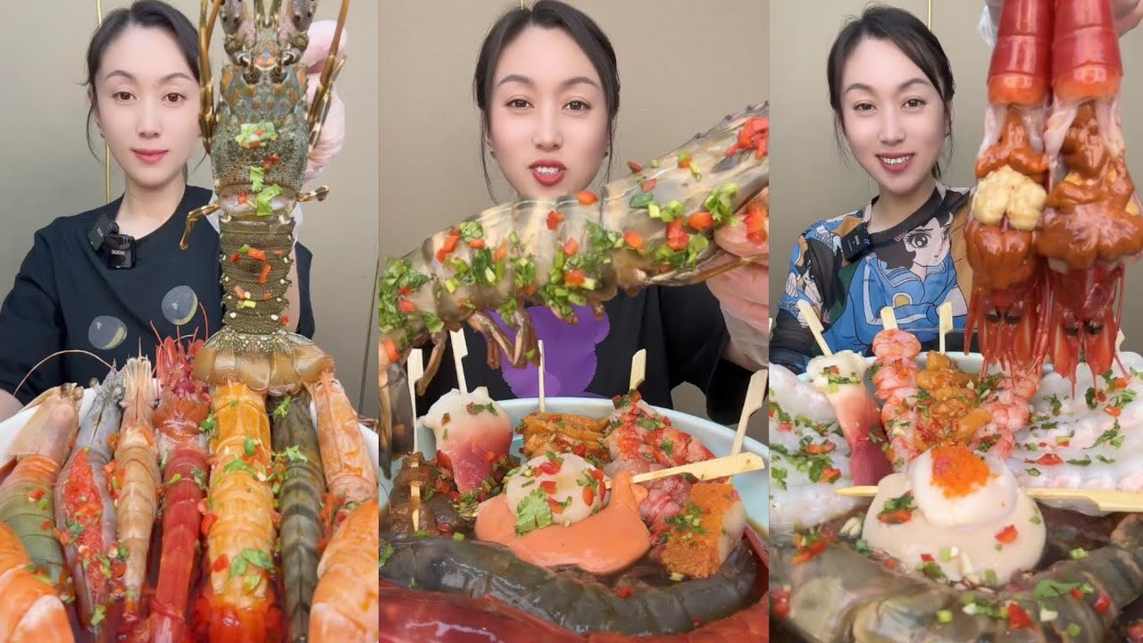 EAT SEAFOOD LOBSTER SHRIMP RED DEVIL SHRIMP SNAIL YUMMY....#mukbang #yummyfood #delicious