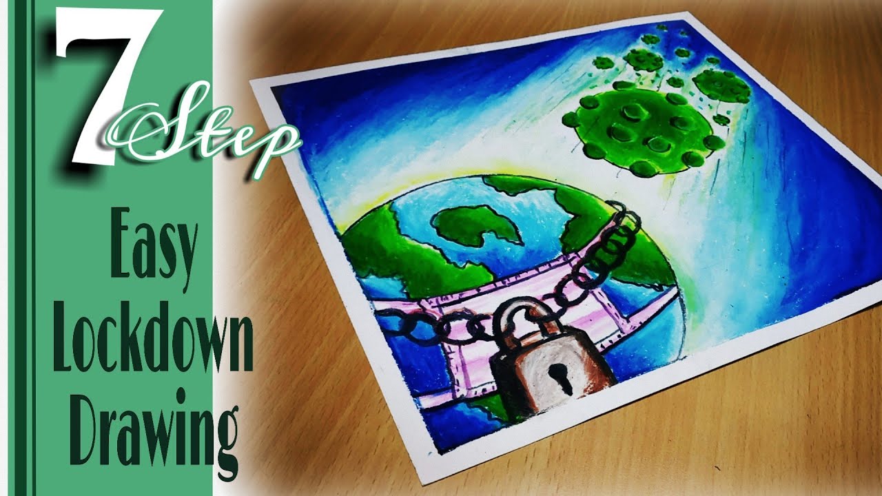 Coronavirus Awareness Poster (Lockdown) drawing with oil pastel - Step ...