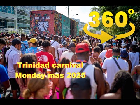 Monday Mas with TRIBE for Trinidad carnival 2025. 8k 360video