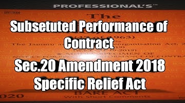 Sec. 20 Substituted performance of contract. Specific Relief Act.2018