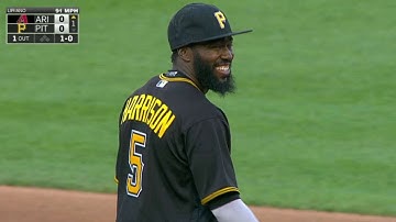 ARI@PIT: Harrison takes away a hit with a sweet grab