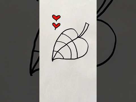 رسم ورقة شجر كيفية رسم ورقة شجر كيوت خطوة بخطوة رسم سهل للاطفال تعليم الرسم للمبتدئين 