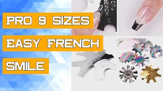 Pro 9 Sizes Easy French Smile Cut V Line almond shape Tips Manicure Edge Trimmer Nail Cutter Acrylic