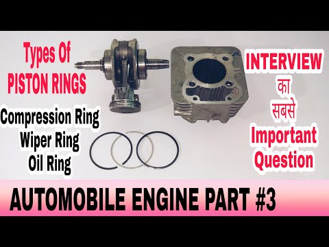 Types and Function of Piston Rings in Hindi | पिस्टन रिंग कितने